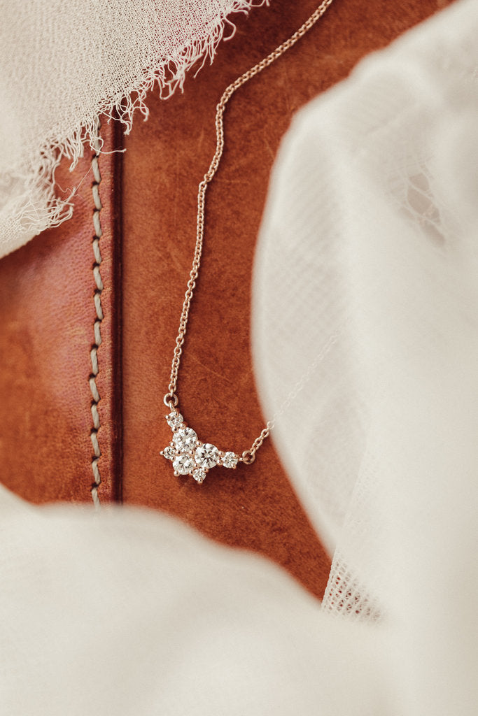 The Elizabeth Round Diamond Cluster Necklace