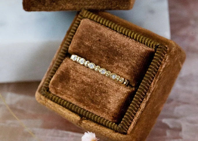 The Georgia Bezel Diamond and Bead Band