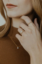 Load image into Gallery viewer, The Georgia Bezel Diamond and Bead Band
