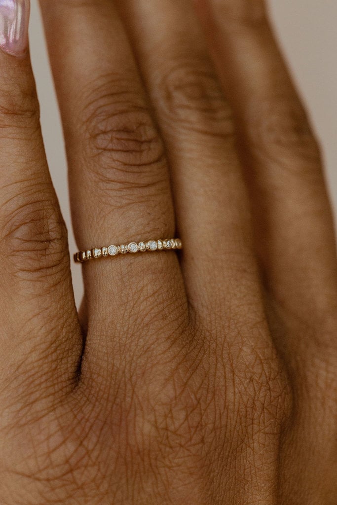 The Georgia Bezel Diamond and Bead Band