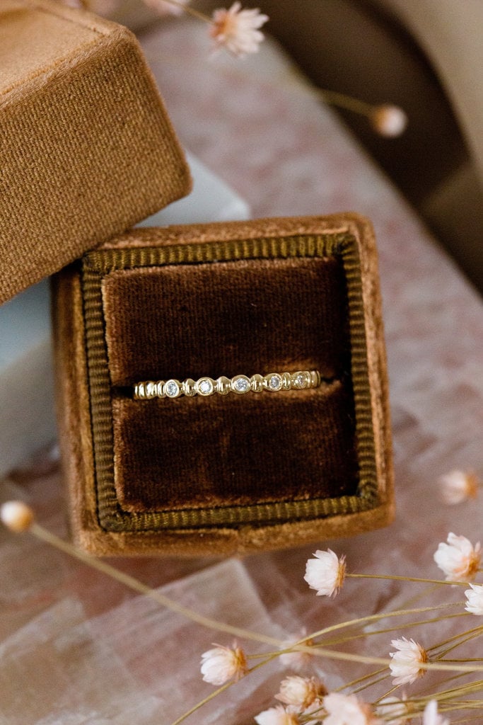 The Georgia Bezel Diamond and Bead Band