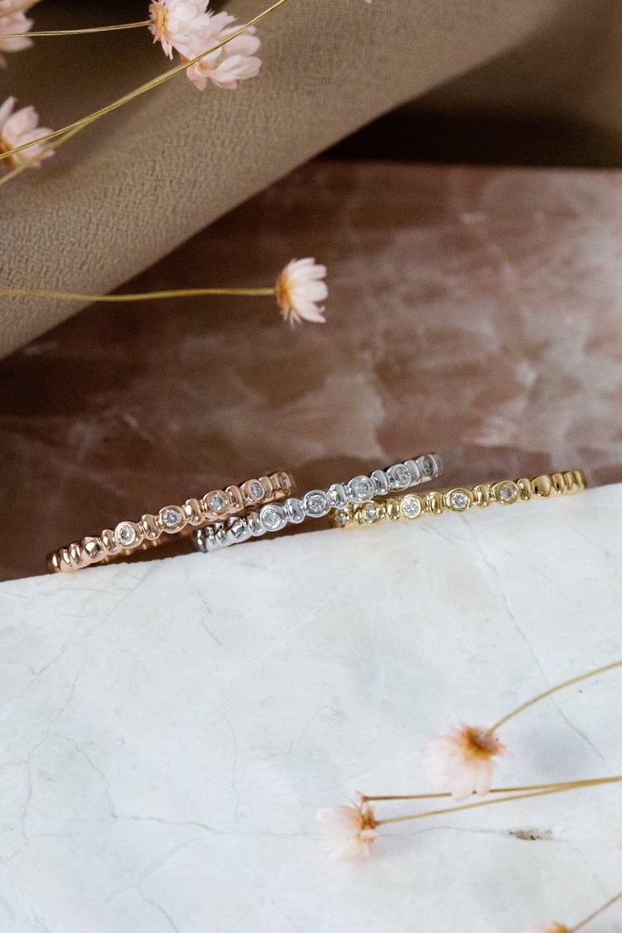 The Georgia Bezel Diamond and Bead Band