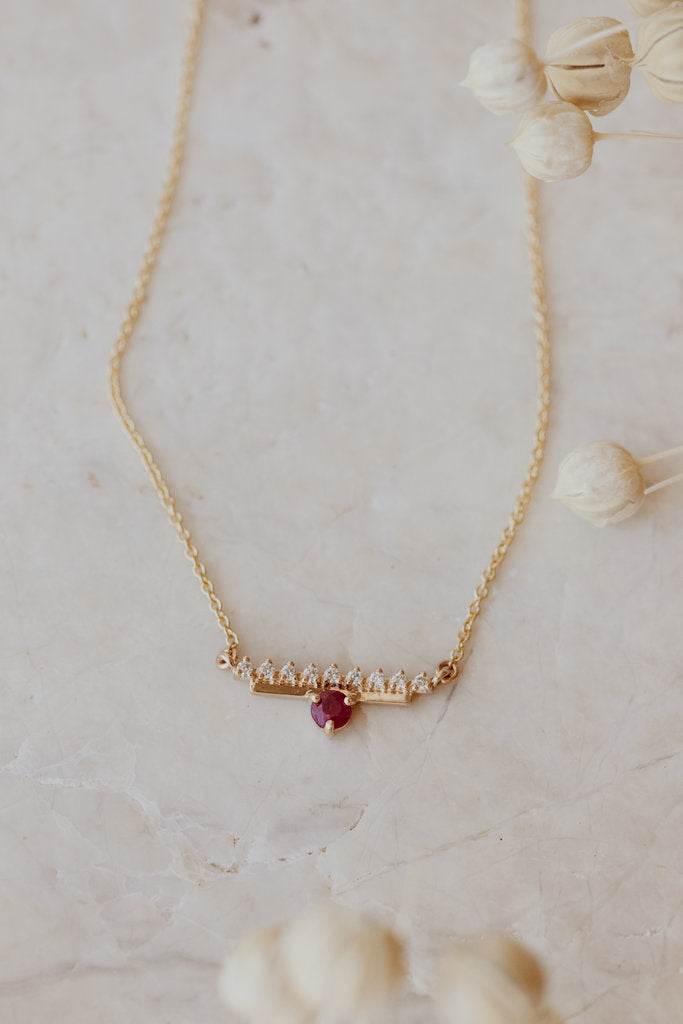 The Jubilee Diamond Bar with Gemstone Necklace