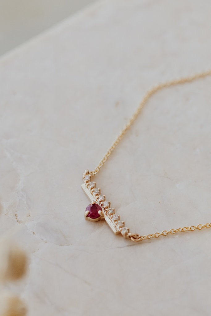 The Jubilee Diamond Bar with Gemstone Necklace