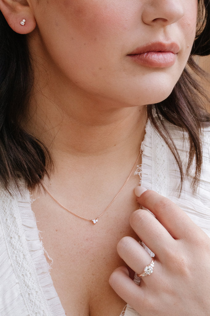 The Juliette Baguette and Round Necklace