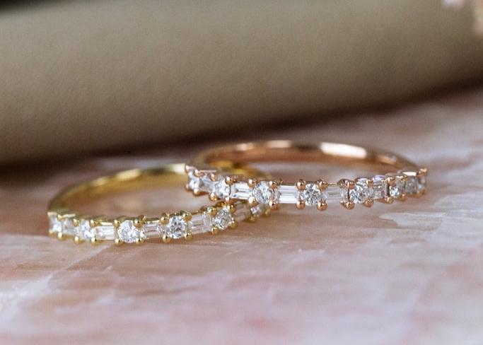 The Katherine Baguette And Round Diamond Band