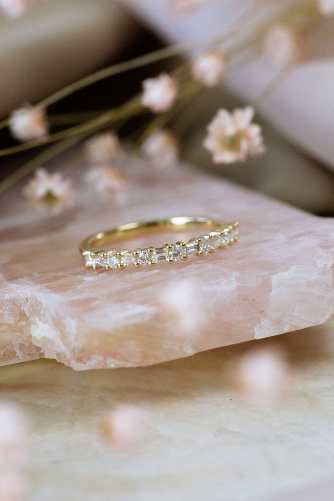 The Katherine Baguette And Round Diamond Band