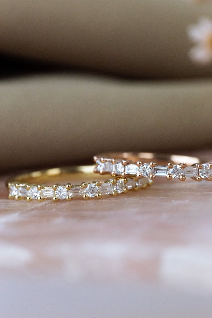 The Katherine Baguette And Round Diamond Band