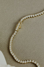 Load image into Gallery viewer, Three Prong 6.10 ct Diamond Tennis Necklace
