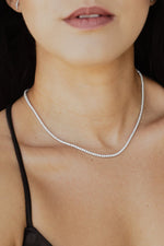 Load image into Gallery viewer, Three Prong 6.10 ct Diamond Tennis Necklace
