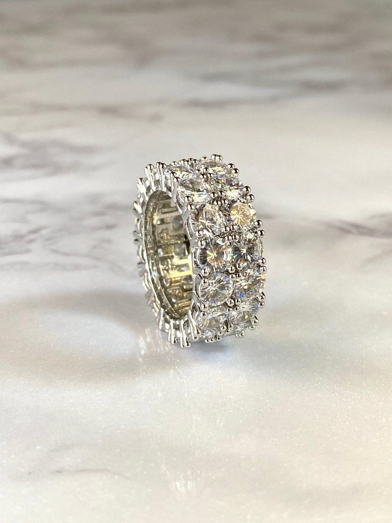 Diamond ring on a marble surface