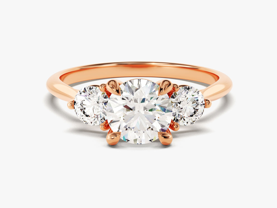 three stone engagement ring round