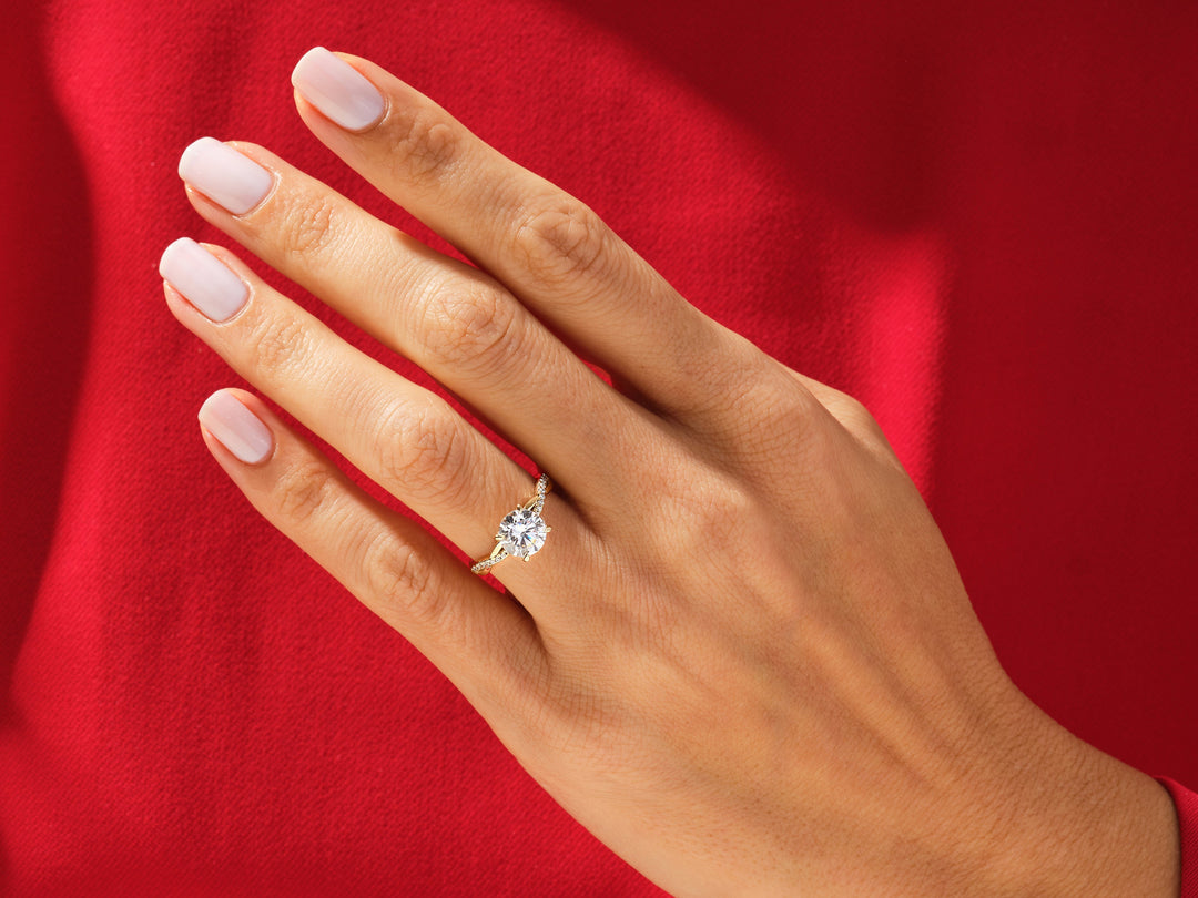 twist engagement ring and wedding band