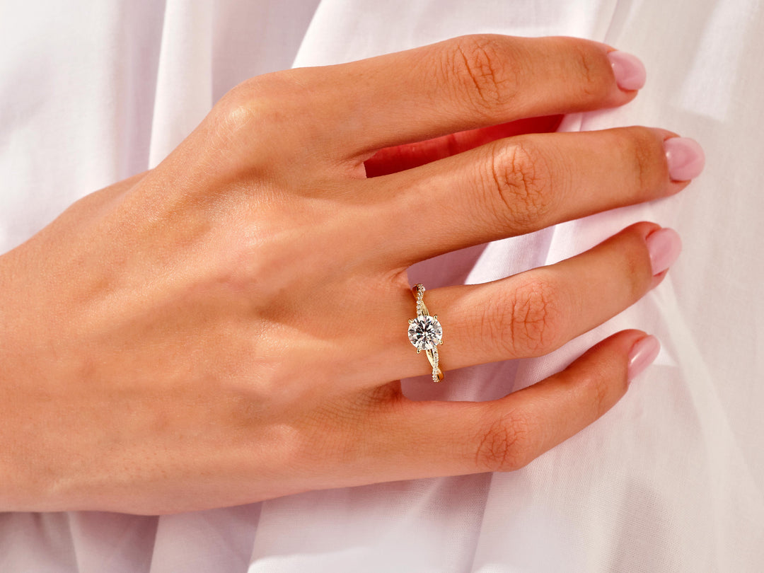 twist wedding ring set
