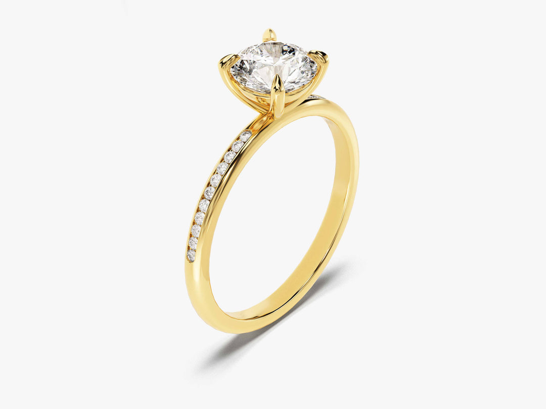 vertical channel set diamond ring