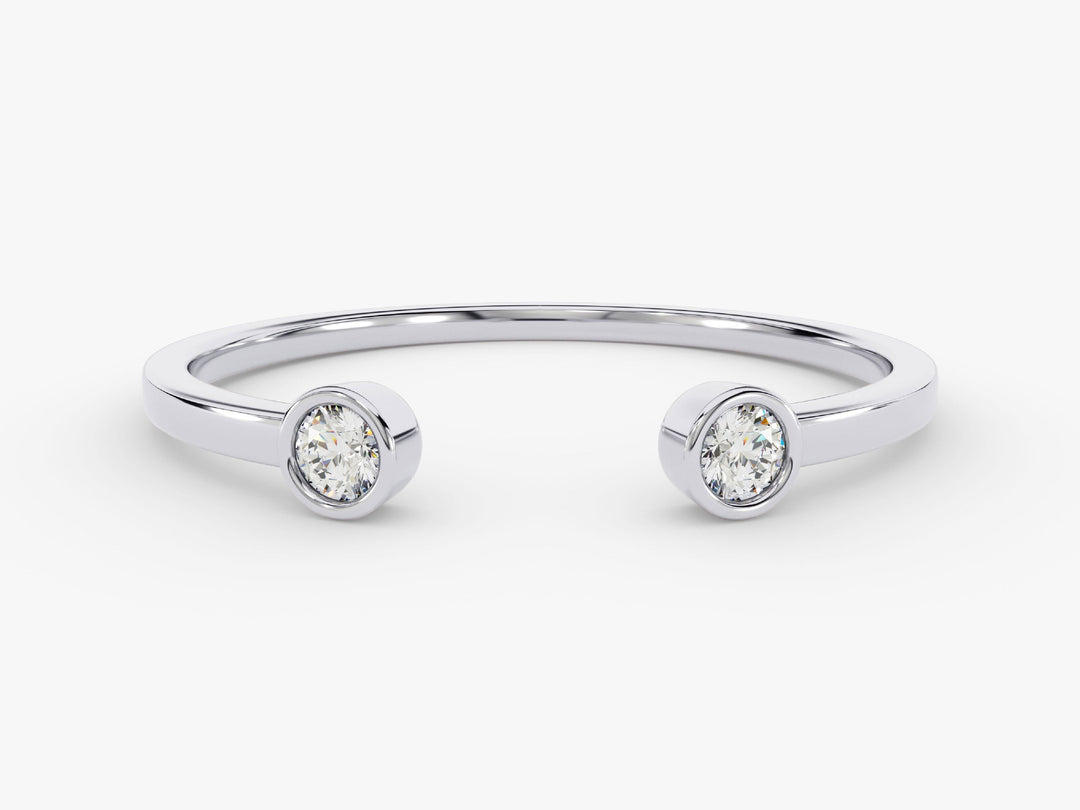 Dual Open Cuff Moissanite Wedding Band