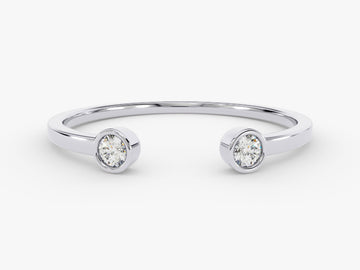 Dual Open Cuff Moissanite Wedding Band