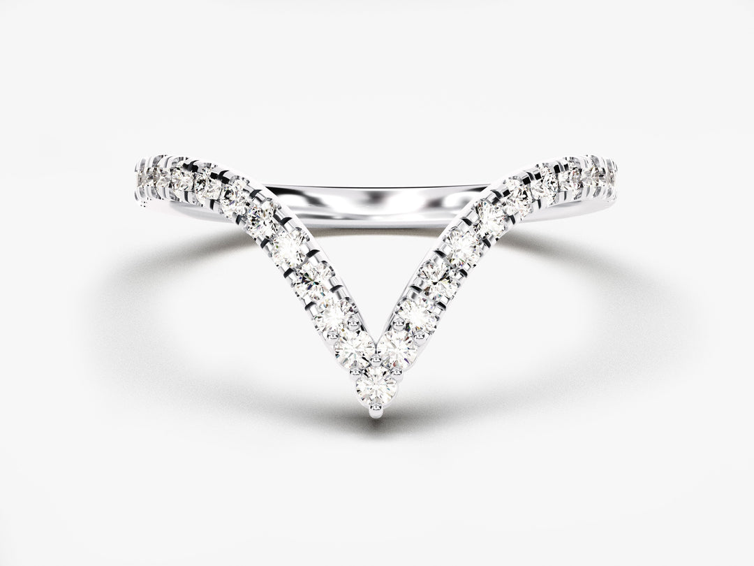 Long-curved Moissanite Wedding Band