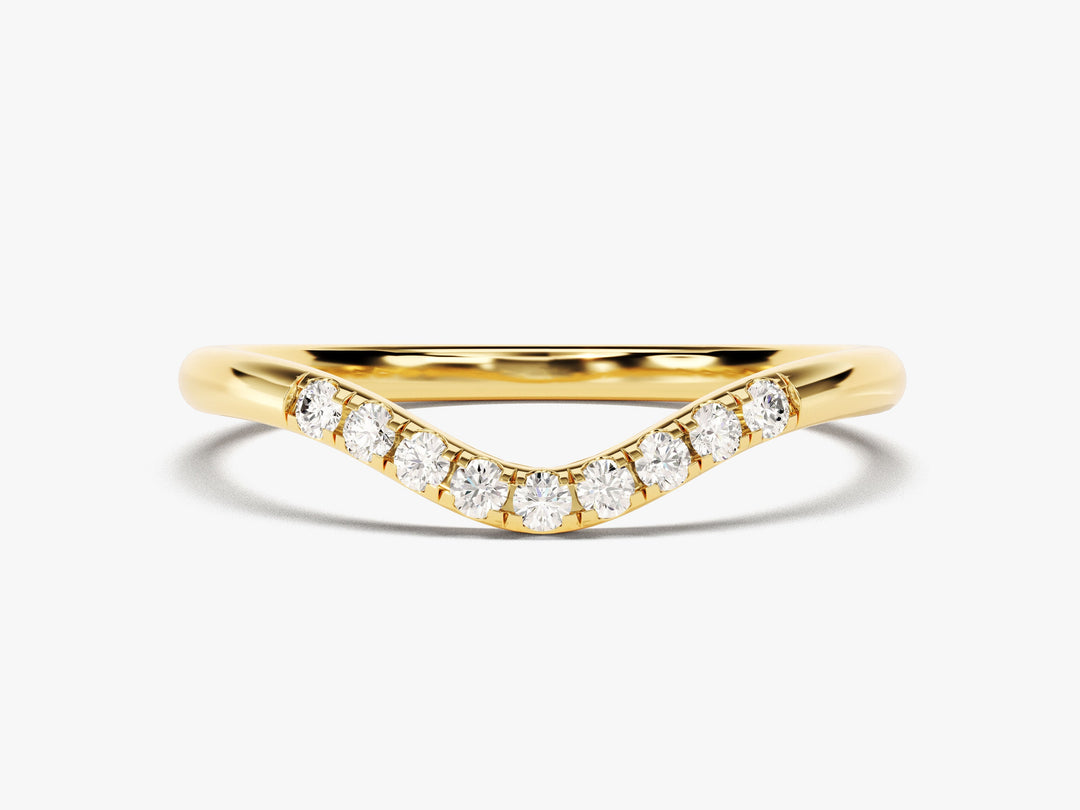 U-curved Moissanite Wedding Band