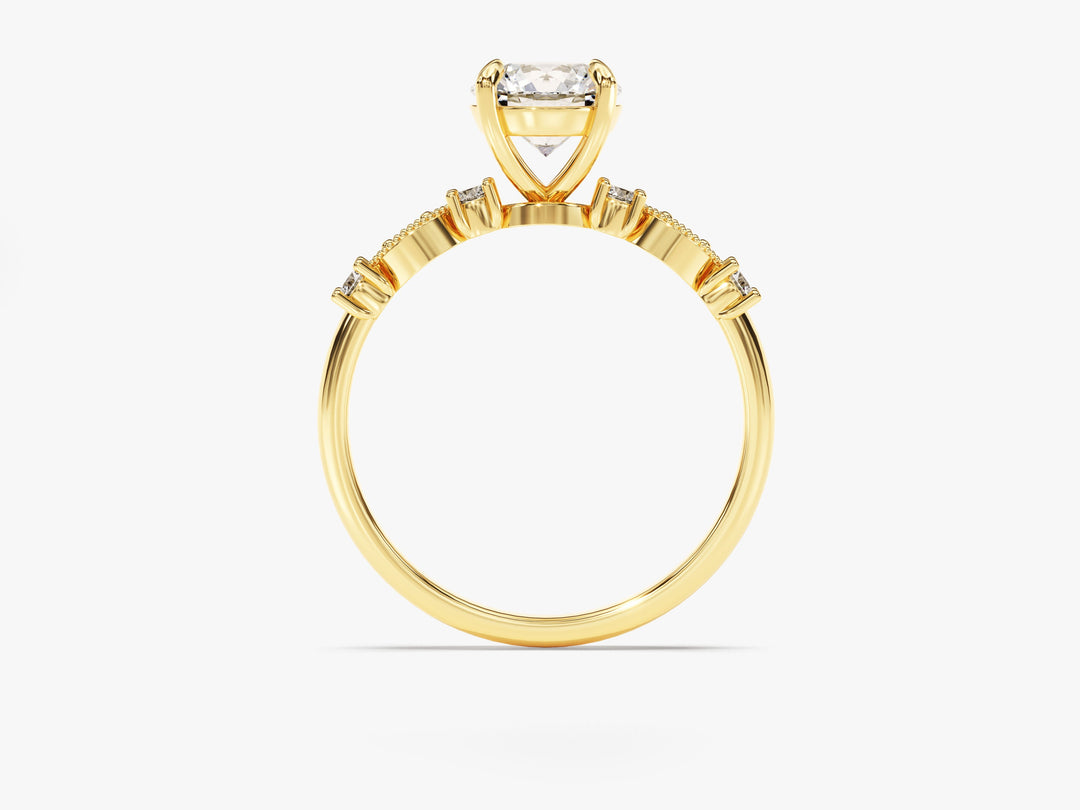 yellow gold moissanite ring